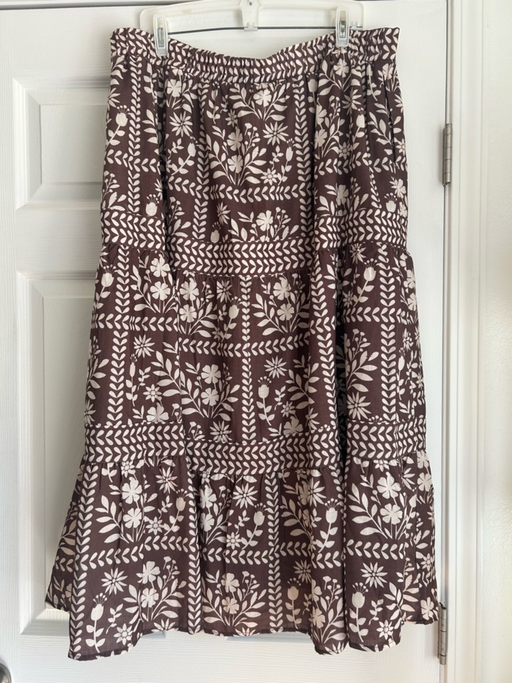 Polagram brown print midi skirt size 2x - Picture 4 of 5